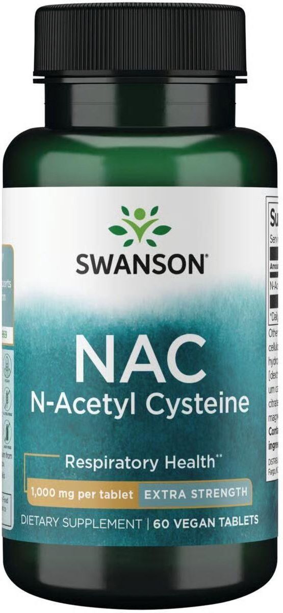 Swanson Nac N-acetyl Cysteine 1g 60t Antyoksydant Prekursor Glutationu