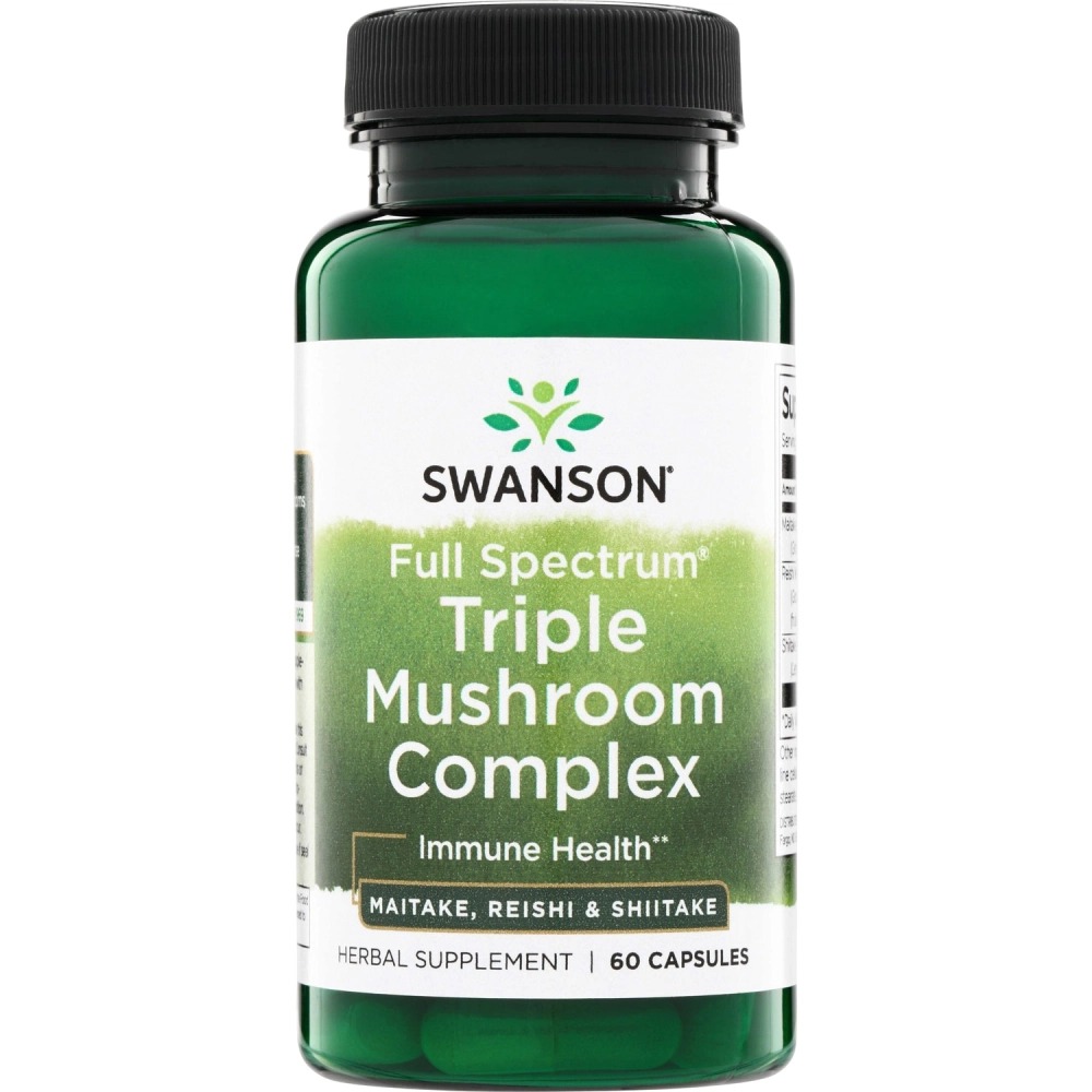 Swanson Triple Mushroom Complex 60kap Potrójny Kompleks Grzybów Odporność