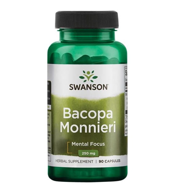 Swanson Bacopa Monnieri 250mg 90k Extract Pamięć Koncentracja Stres