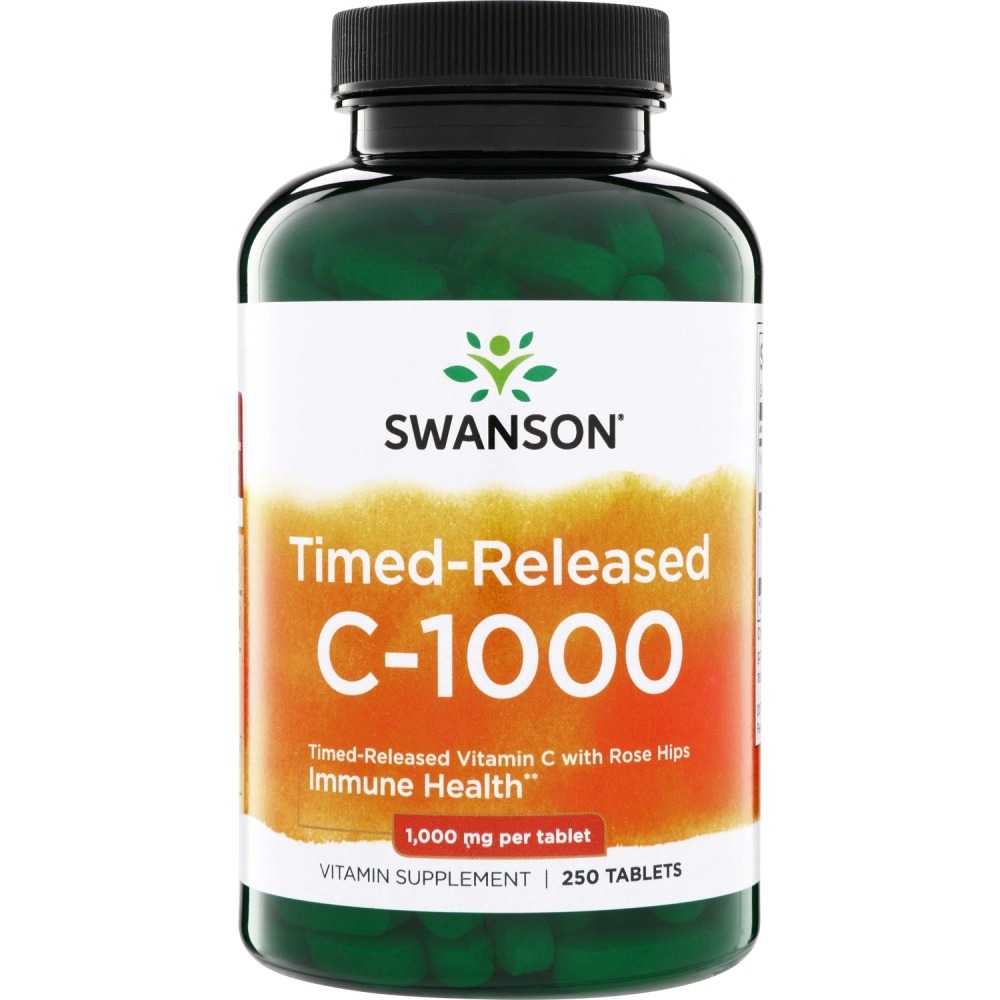 Swanson Timed Released C-1000 250t Opóźnione Uwalnianie Wit C + Dzika Róża