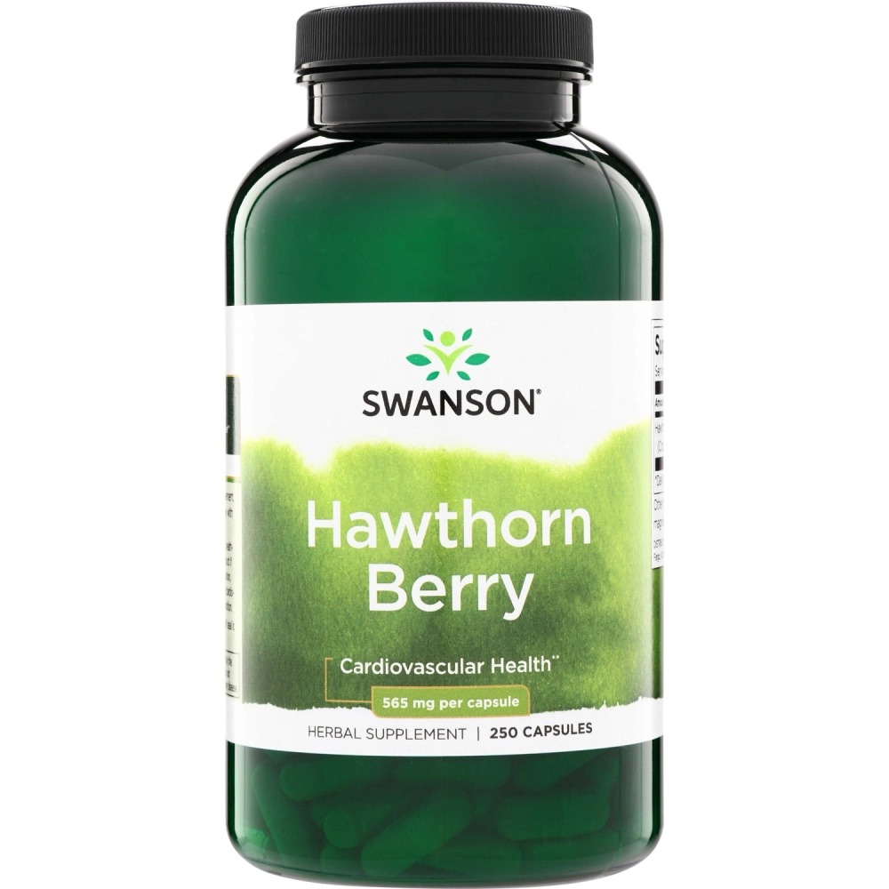 Swanson Hawthorn Berry 565mg 250kap Głóg Owoce Flawonoidy Serce Krążenie