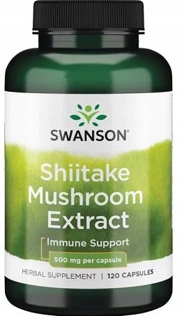 Swanson Shiitake Mushroom Extract 500mg 120kap Ekstrakt Z Grzyba Shiitake