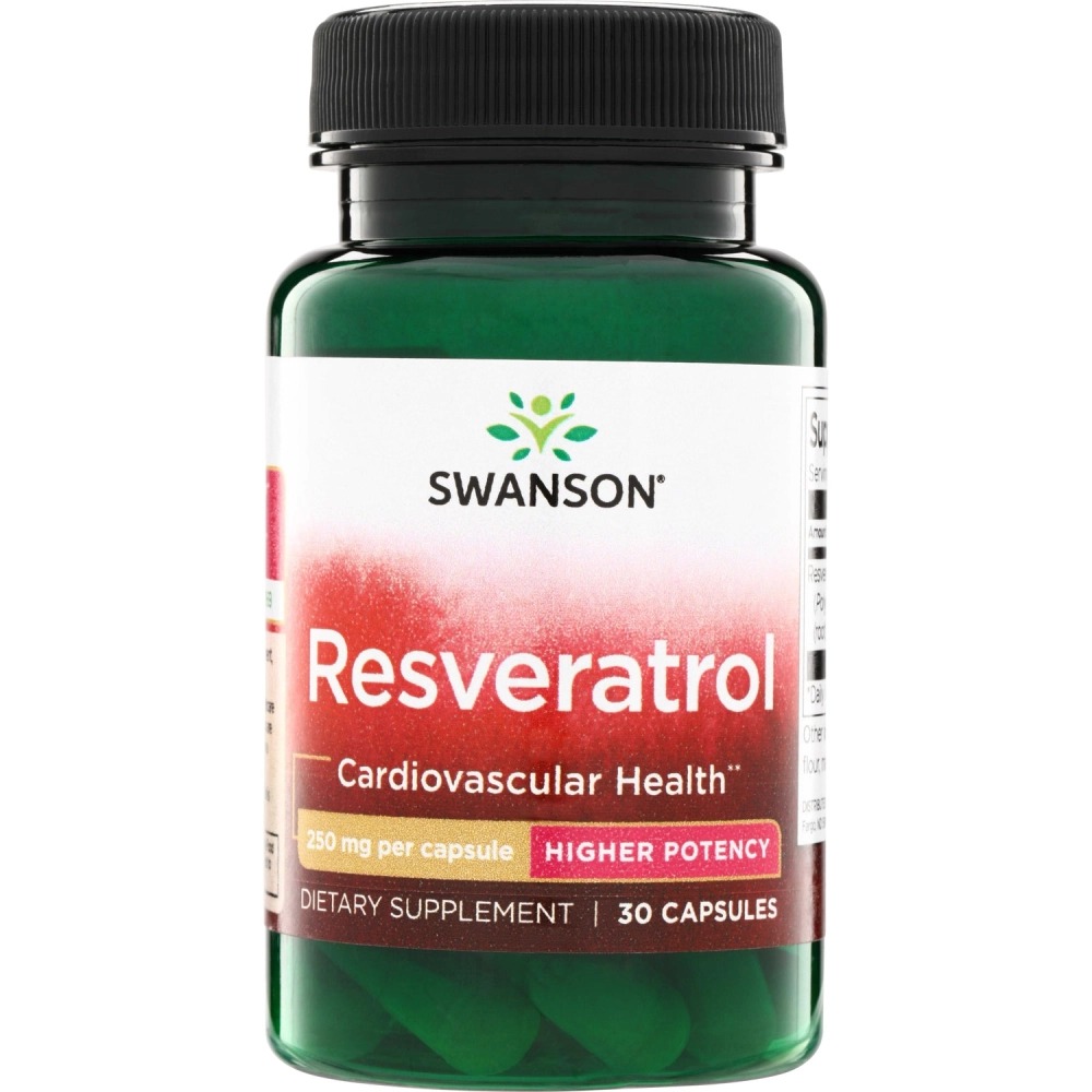 Swanson Resveratrol 250mg 30kap Resweratrol Antyoksydant Serce Krążenie