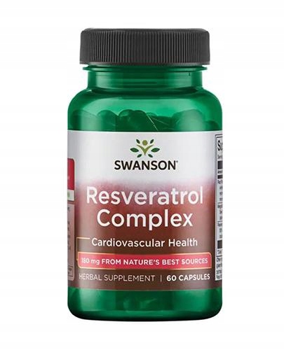 Swanson Resveratrol Complex 180mg 60kap Resweratrol Kompleks Serce Kążenie