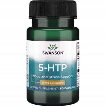Swanson 5-HTP 50mg 60kap Stres Lepszy Nastrój SEN tryptofan