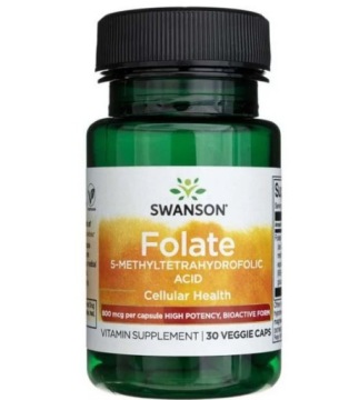 Swanson Folate 800mcg 30k Serce Układ Krążenia Układ Nerwowy Ciąża
