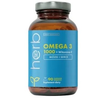 herb Omega 3 1000 180 EPA 120 DHA 90 kaps Vitamin E Serce MÓZG