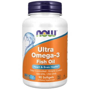 NOW Foods Ultra OMEGA-3 Fish Oil 90kap Serce Umysł