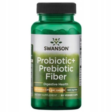 Swanson Probiotic Prebiotic 500mln CFU 60k Probiotyk + Błonnik Prebiotyczny