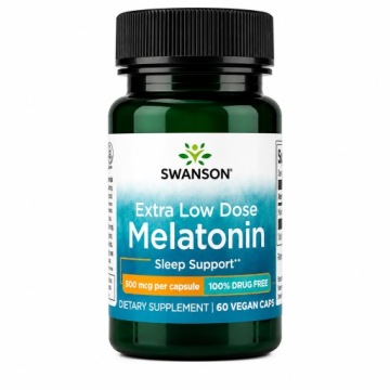 Swanson Melatonina 500mcg 60kap Jetlag