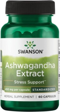 Swanson Ashwagandha Extract 450mg 60k Stres Poprawa SNU