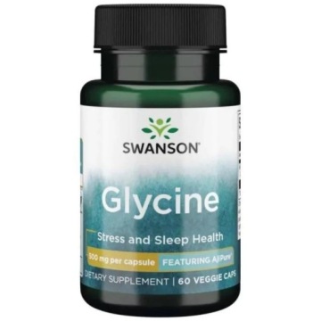 Swanson Glycine 500mg 60kap Glicyna Układ Nerwowy Synteza białek i kolagenu